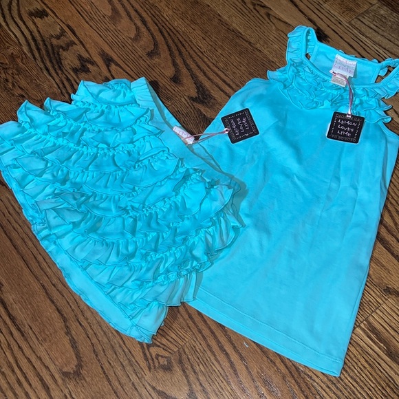 Lemon loves lime tank and skort set with ruffle details size 10 NWT aqua - Picture 1 of 7